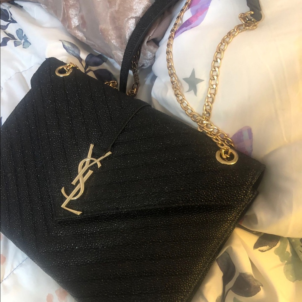 Black and gold purse